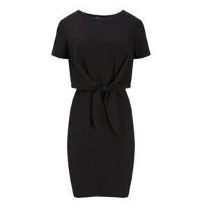 Express Tie Front T-Shirt Dress in Pitch Black